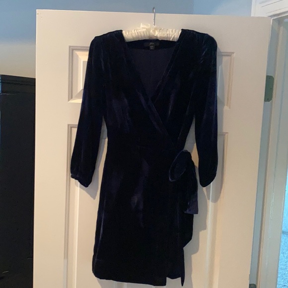 J. Crew | Dresses | Blue Velvet Wrap Mini Dress From Jcrew Never Been Worn Though Tags Are Off